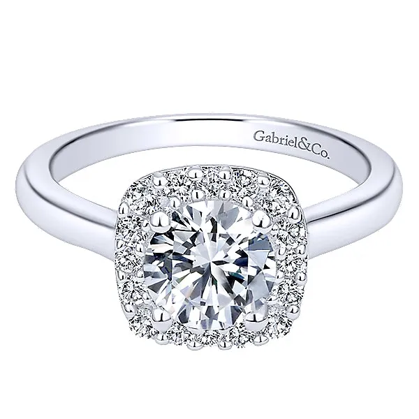 14k White Gold Diamond Halo Ring - ER6873W44JJ
