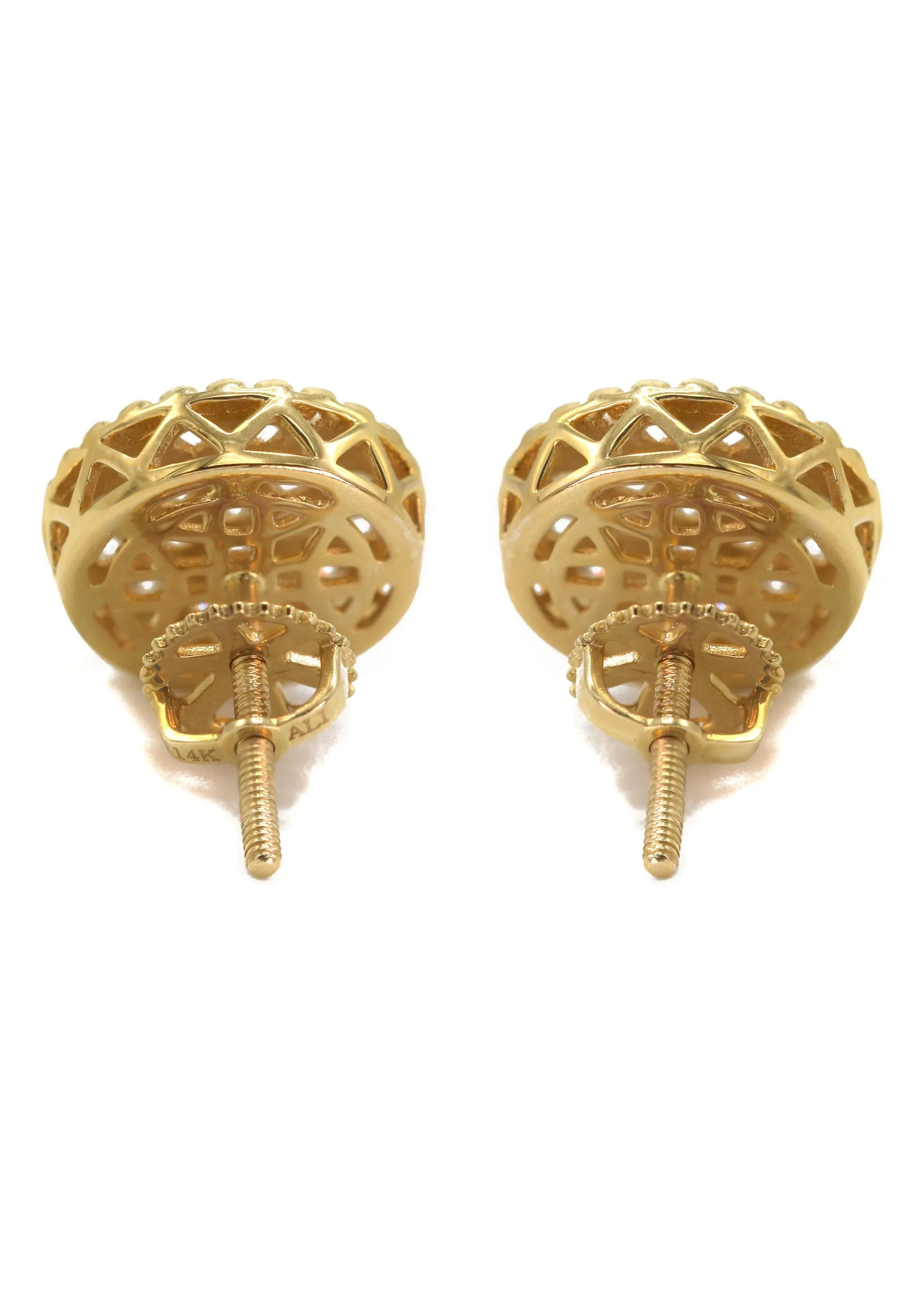 14K Yellow Gold Diamond Earrings For Men | 0.8 Carat | 2.58 Grams