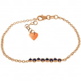 1.55 Carat 14K Solid Rose Gold Bracelet Natural Sapphire