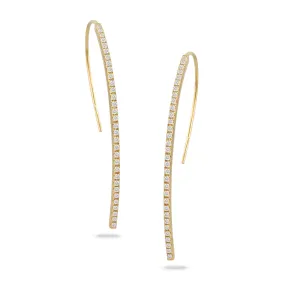 18K White Natural Diamond Dangle Earrings