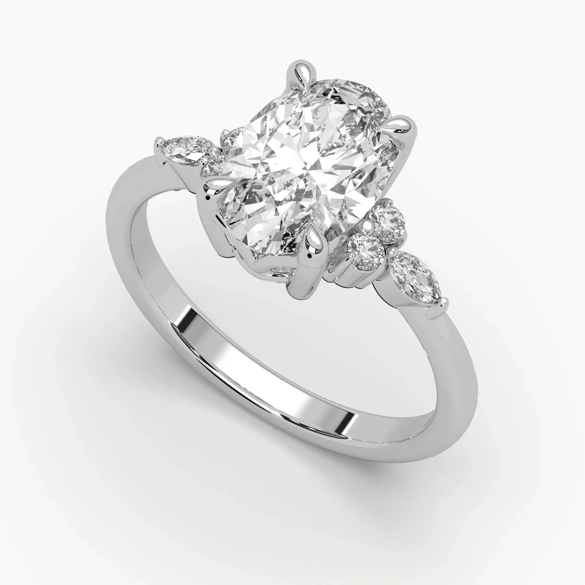 2.51 Carat Oval Triana Setting - Platinum