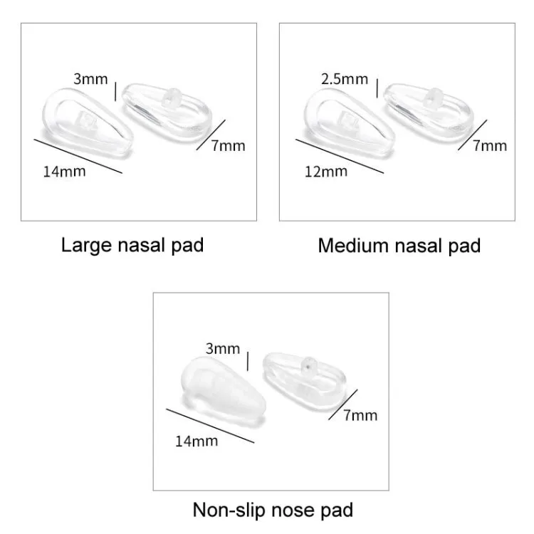 25pairs Eyeglasses Airbag Nosepiece Silicone Soft Nose Pad Universal Accessory, Model: Medium