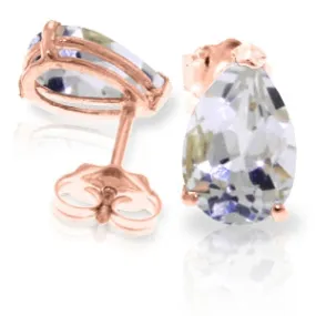 3.15 Carat 14K Solid Rose Gold Stud Earrings Natural Rose Topaz
