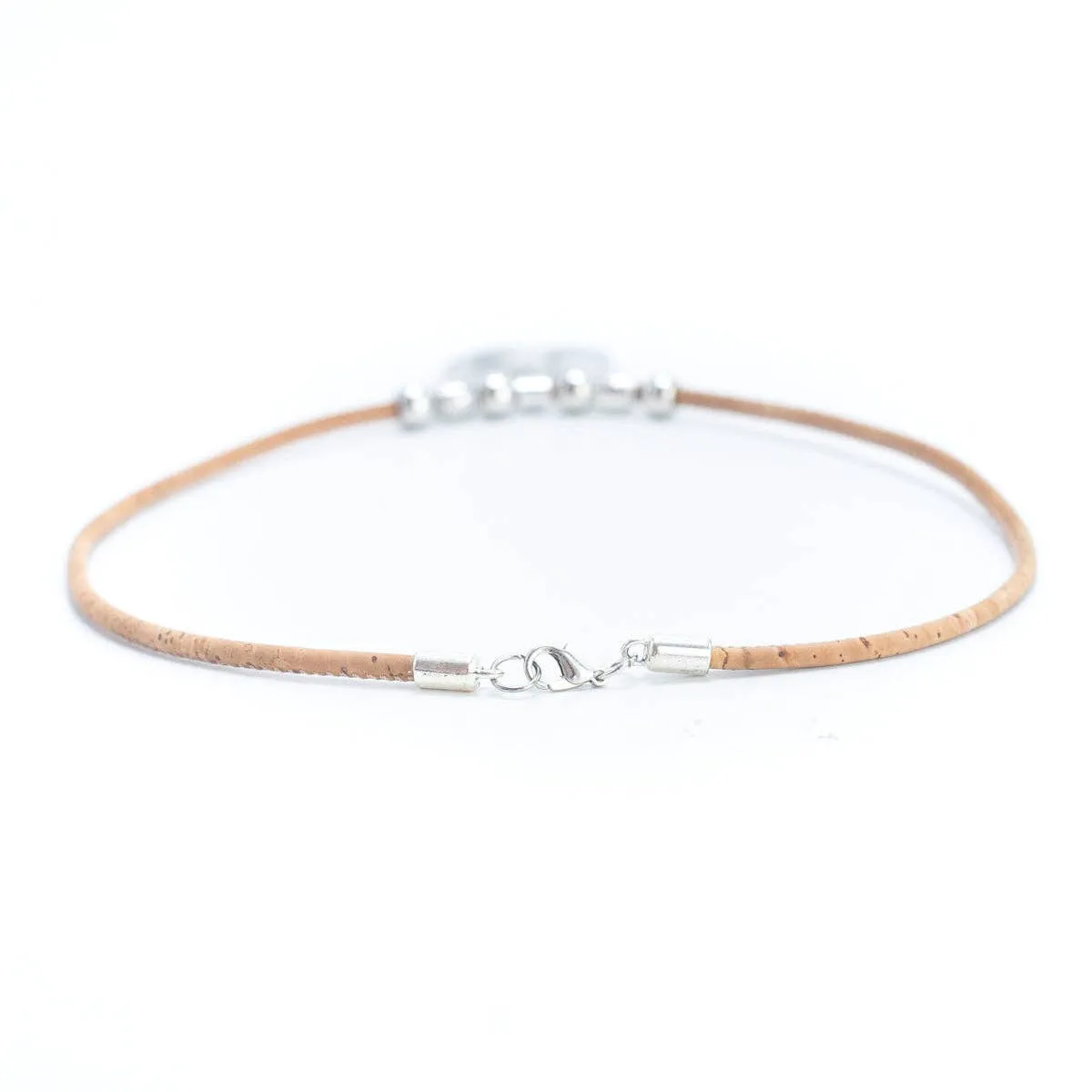 3mm cork cord with Anchor Pendant handmade Cork Necklace N-016-5