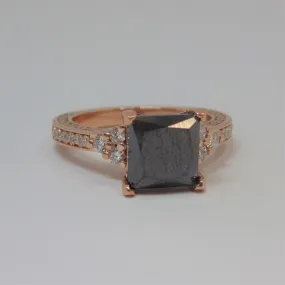 4.25 carat Black Diamond Engagement Ring