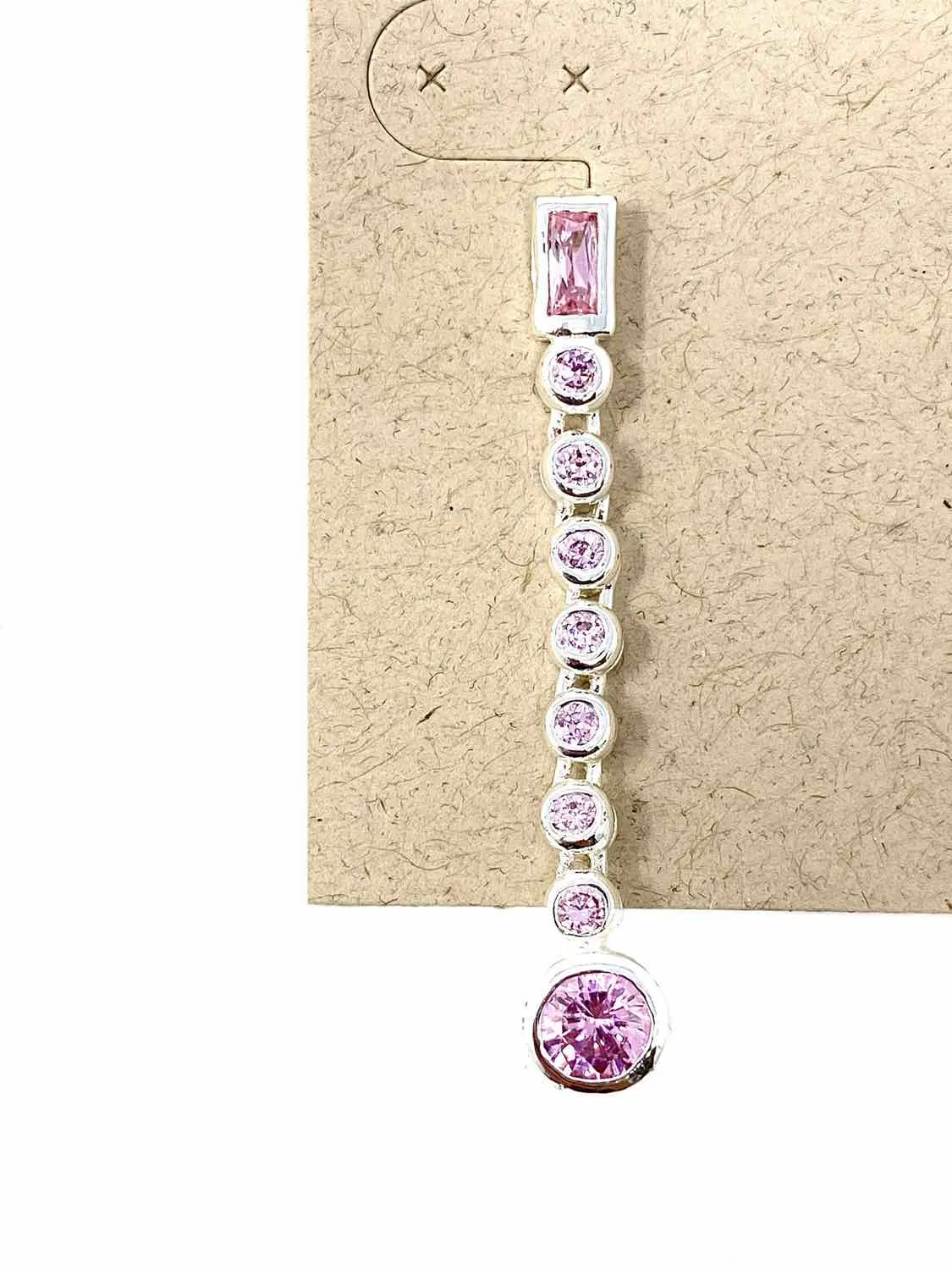 .925 Pink Dangle Topaz Earrings