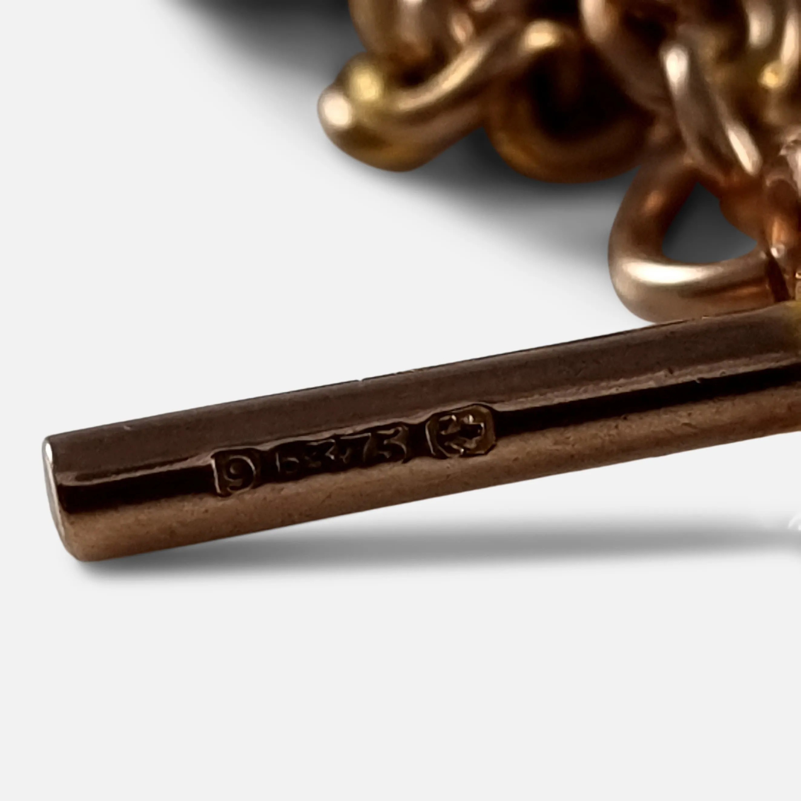 9ct Rose Gold Double Albert Watch Chain, and Fob, 43.7g