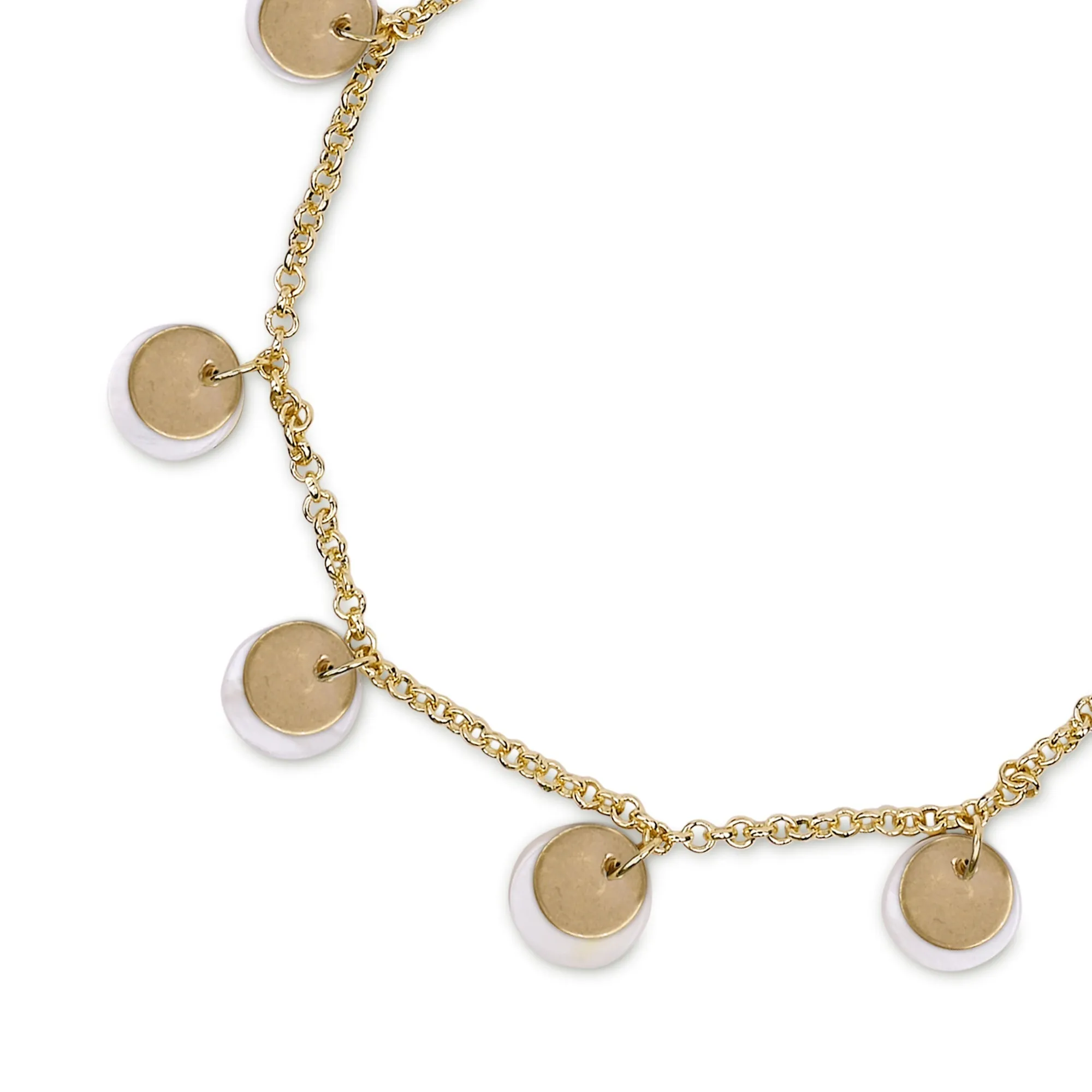 Accessorize London Women's Gold Moonstone And Disc Clasp Bracelet