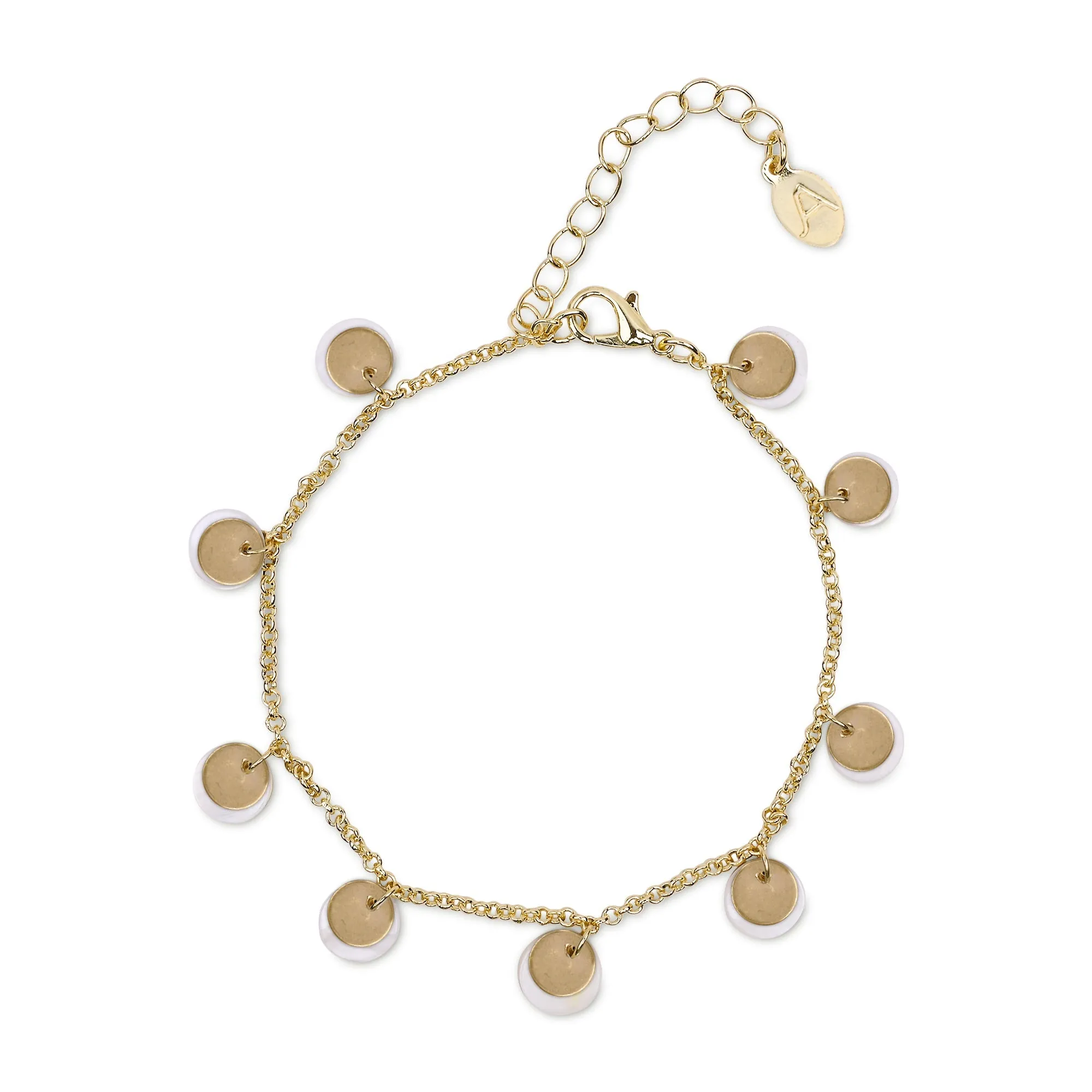 Accessorize London Women's Gold Moonstone And Disc Clasp Bracelet