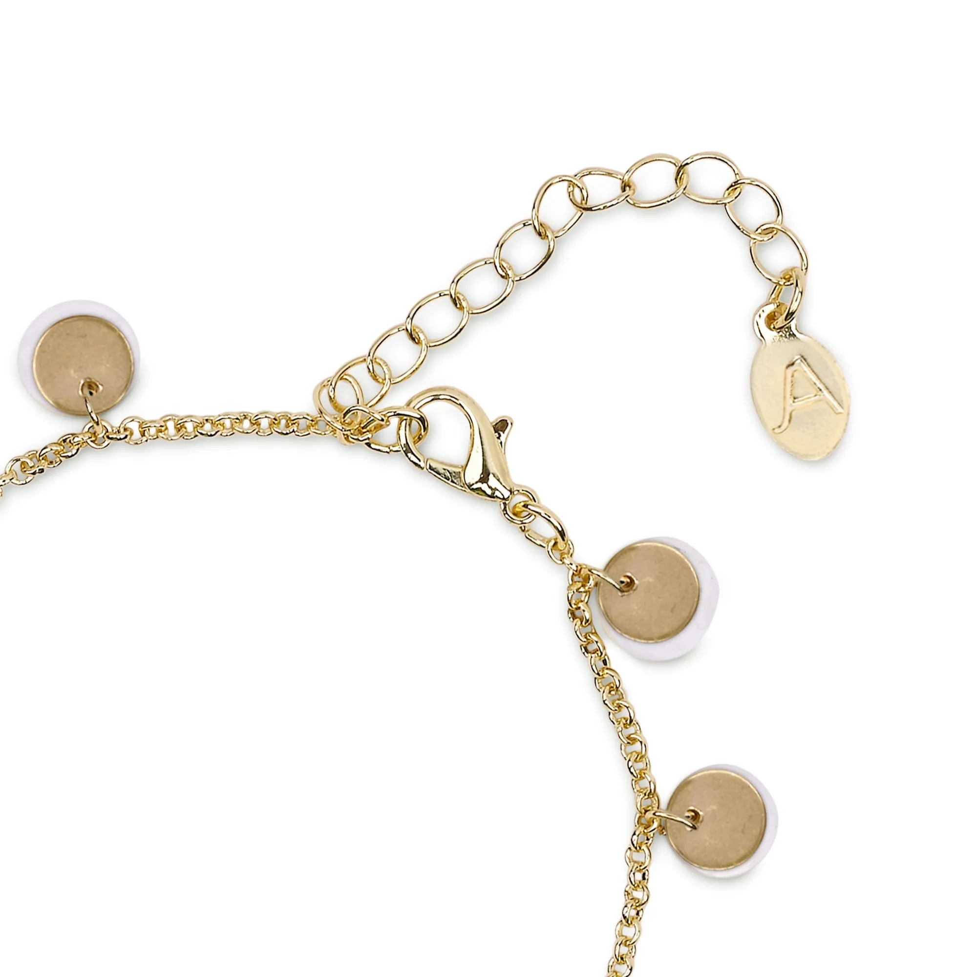 Accessorize London Women's Gold Moonstone And Disc Clasp Bracelet