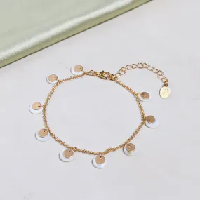 Accessorize London Women's Gold Moonstone And Disc Clasp Bracelet