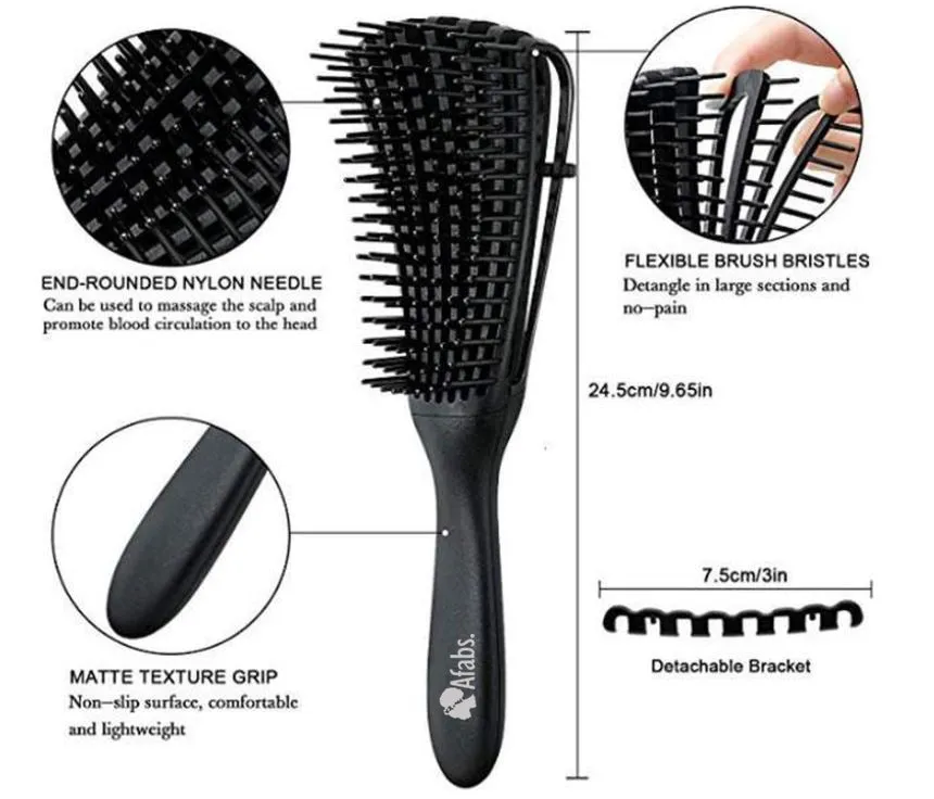 Afabs® Detangler brush | Detangling brush | Comb for curls | Afro hair brush | Pastel Yellow