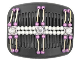 African Butterfly Hair Comb - Flowers Black 46