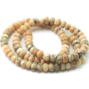 African Opal White Faceted Rondelles 6mm Strand