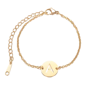 Alphabet Bracelet Gold Plated - Letter A
