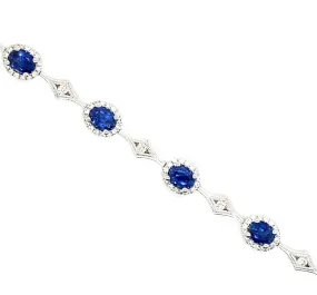 Alternating Sapphire & Diamond Bracelet