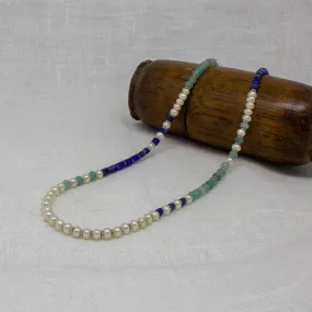 Amazonite, Lapis and Pearl Necklace