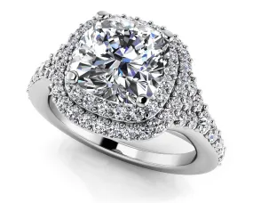 Andrea Love Cushion Cut Lab-Grown Diamond Engagement Ring with 2.62 ct. (2.00 ct. center diamond)