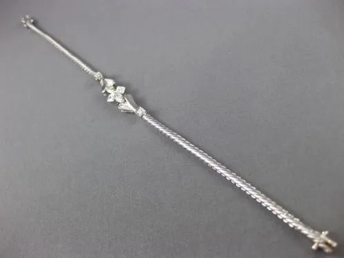 ANTIQUE .42CT MULTI CUT DIAMOND 18KT WHITE GOLD 3D FILIGREE LOVE BRACELET #19915