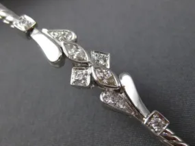 ANTIQUE .42CT MULTI CUT DIAMOND 18KT WHITE GOLD 3D FILIGREE LOVE BRACELET #19915