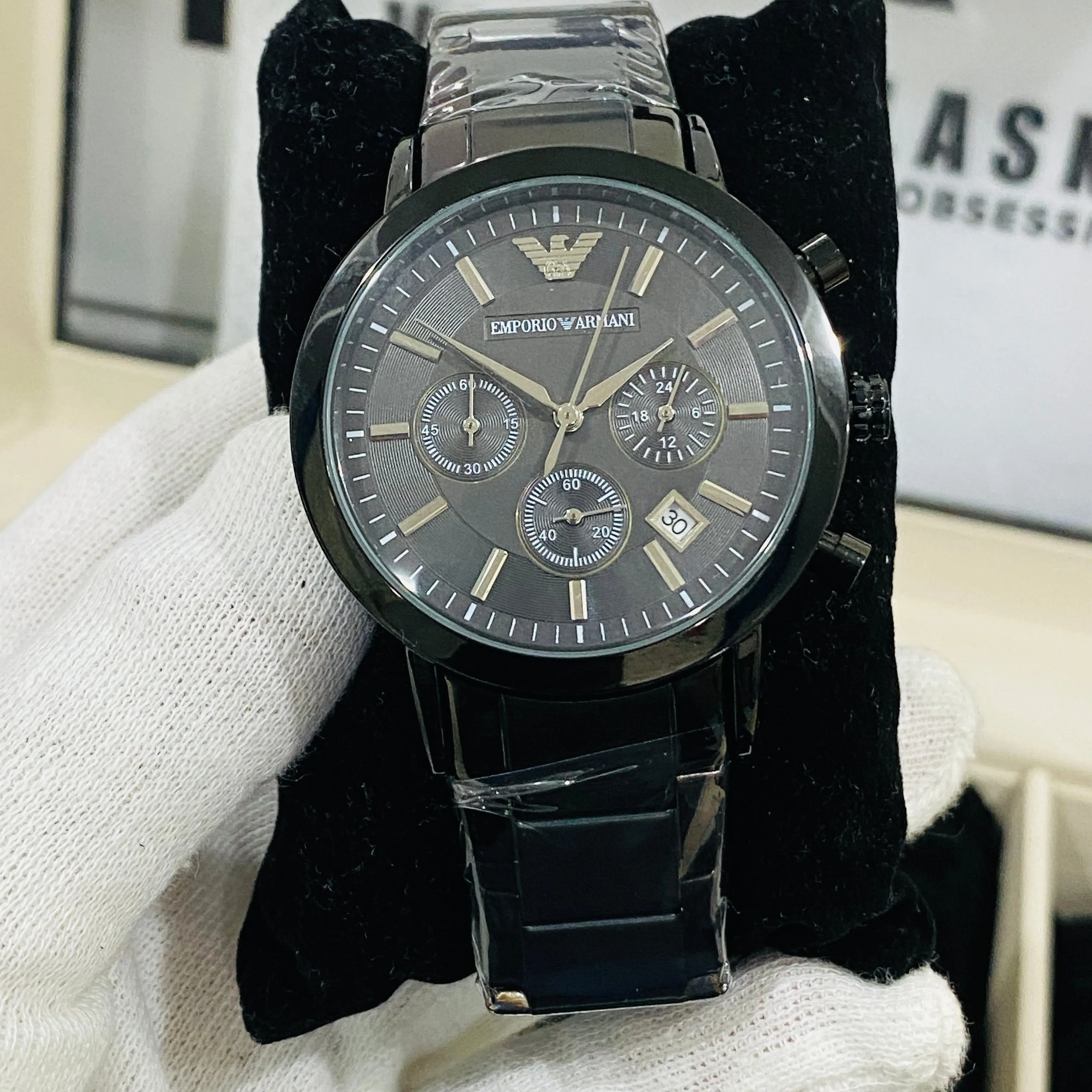 Armani Chronograph Stainless Steel Wrist Watch for Men