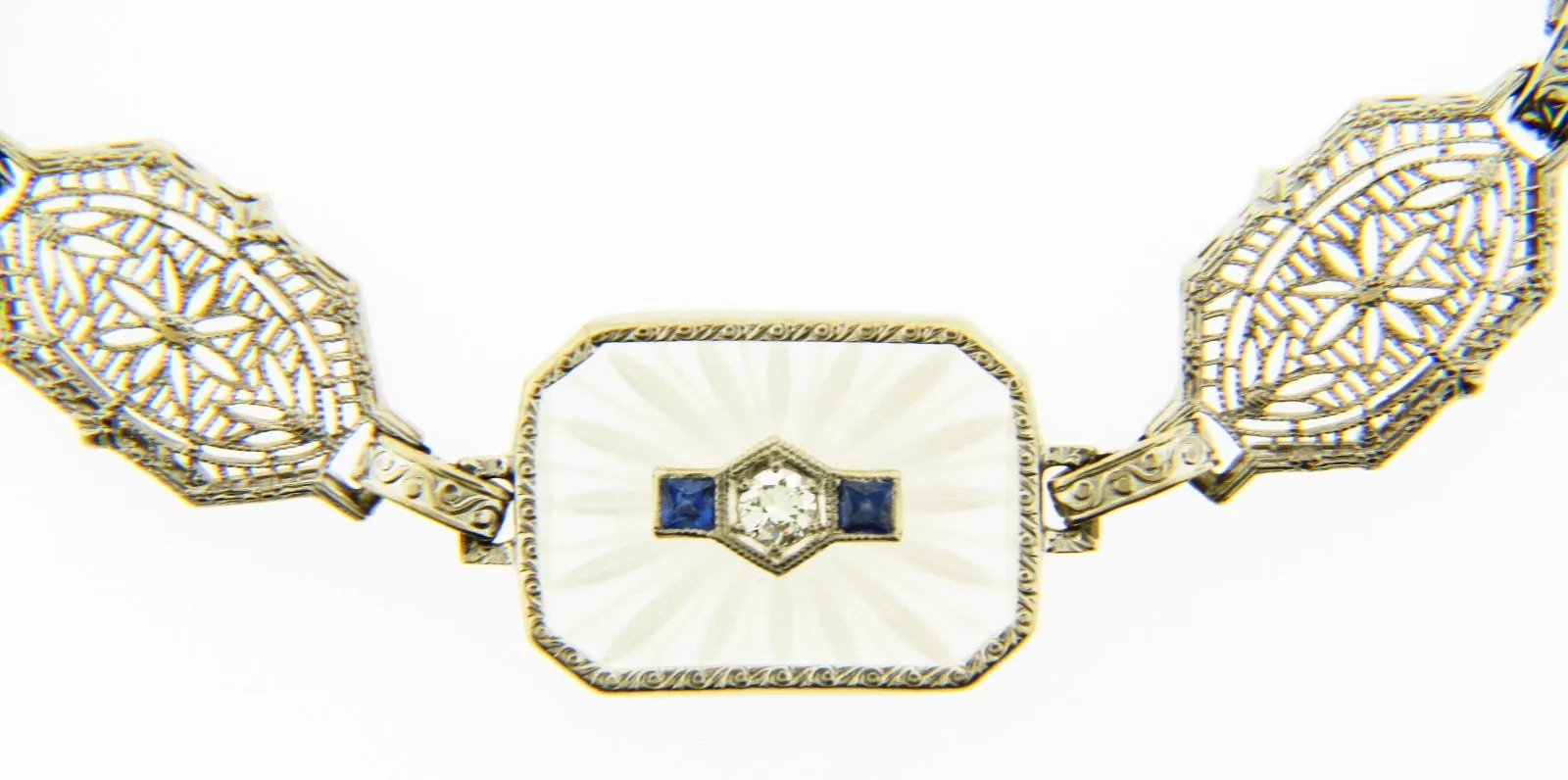Art Deco 14K White Gold Bracelet