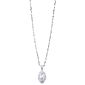Ashley Gold Stainless Steel CZ Floating Football Charm Necklace