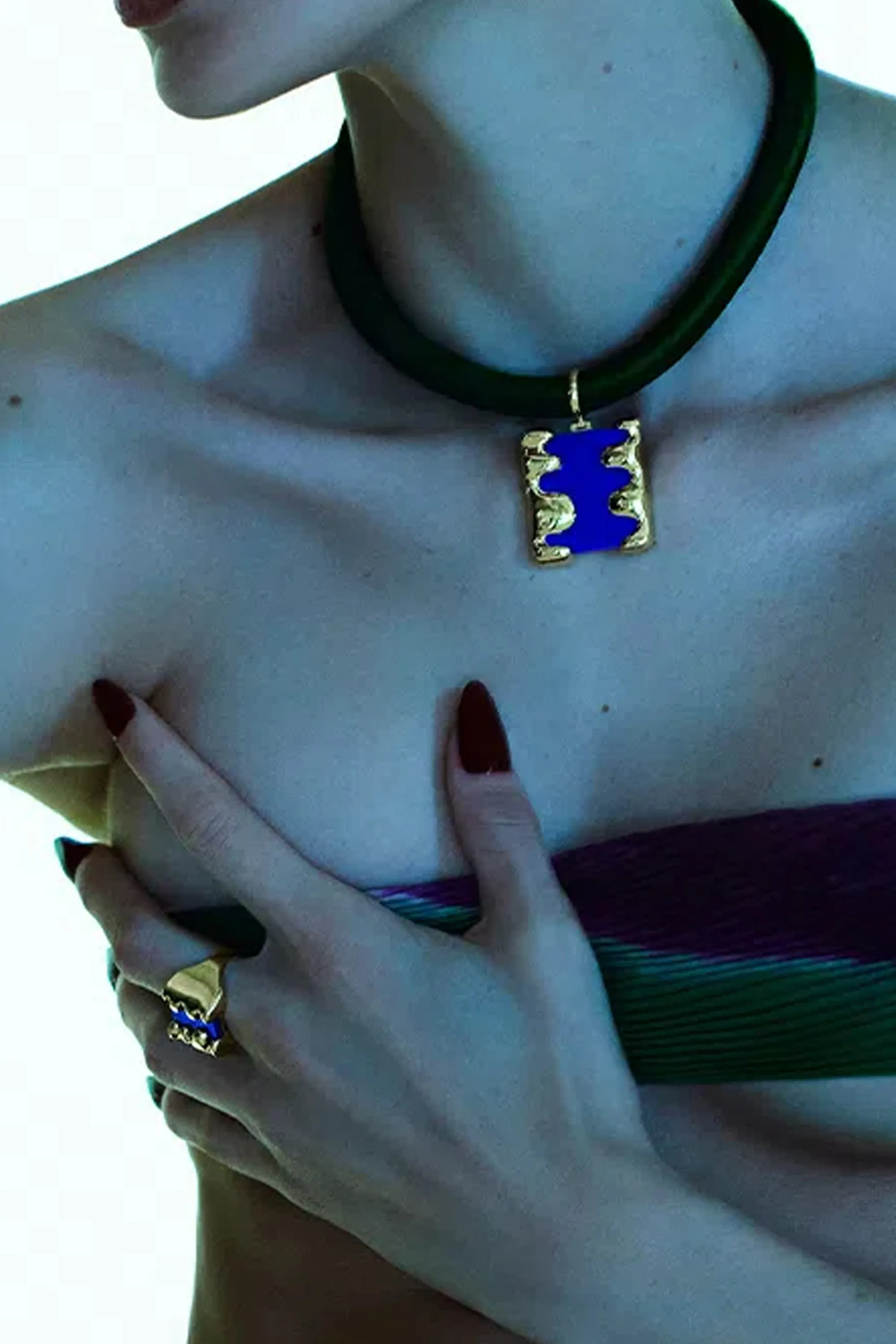 Blob Pendant Necklace, Lapis
