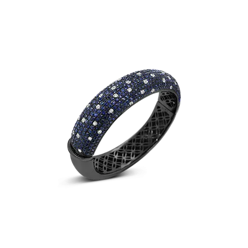 Blue & White Sapphire Bangle Bracelet