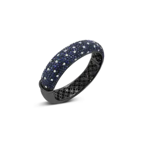 Blue & White Sapphire Bangle Bracelet