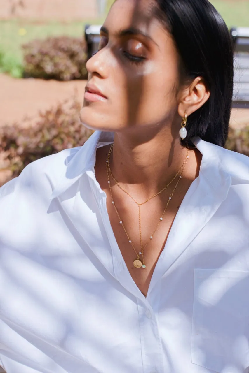 Blue Nocturnal Opal Lariat Necklace