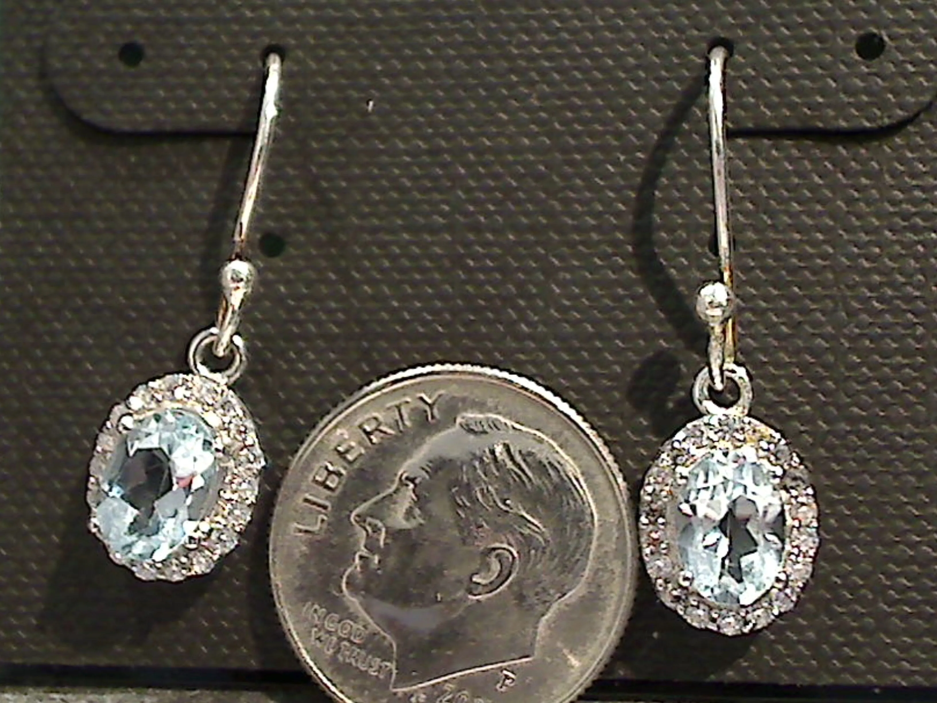 Blue Topaz, CZ, Sterling Silver Earrings