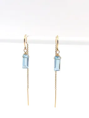 Blue Topaz Threader Earrings