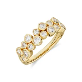 Bubble Design Double Diamond Half Eternity Ring