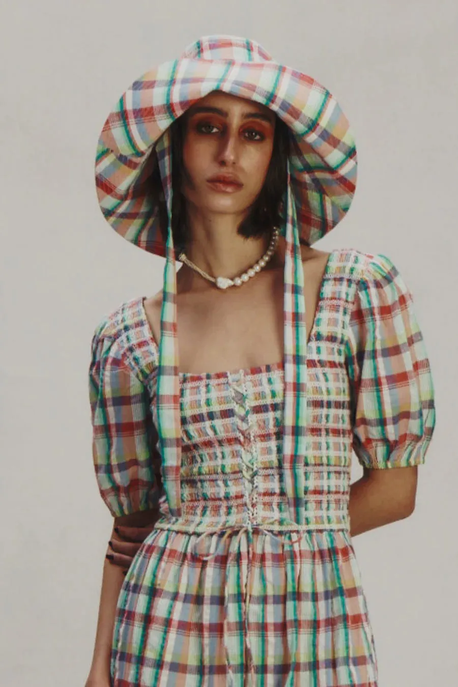 Bucket Hat In Check Multi