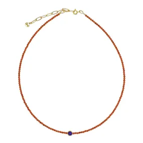 Carnelian & Lapis Choker