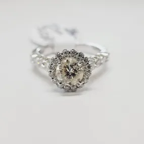 Classic Round Halo Engagement Ring