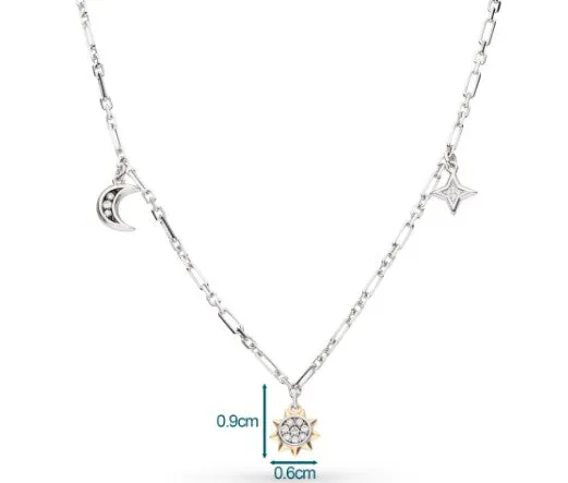 Céleste Sun, Moon & Star Station Necklace