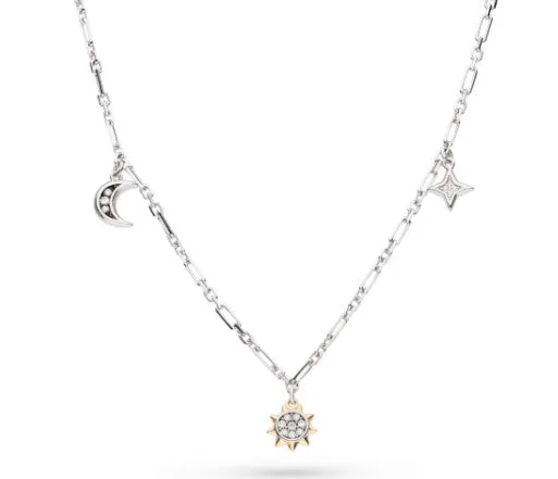 Céleste Sun, Moon & Star Station Necklace