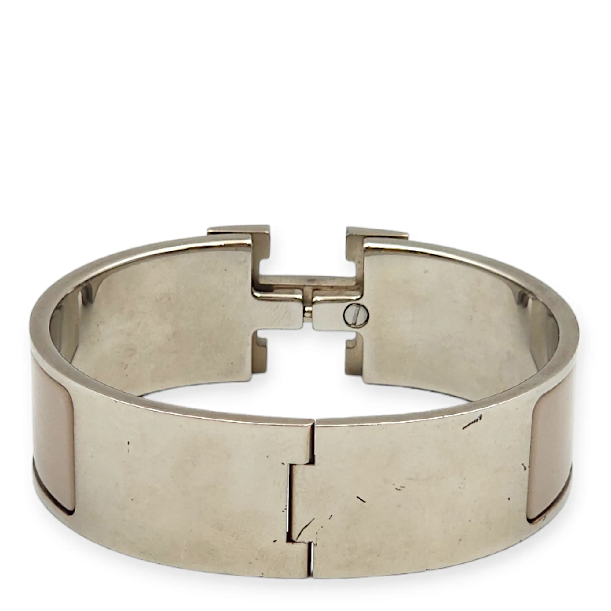 Clic H Medium Width Marron Bracelet in Enamel
