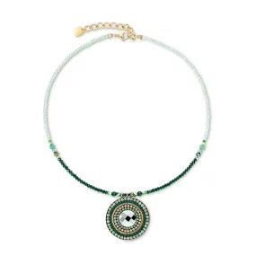 Coeur De Lion Amulet Gold and Green Necklace