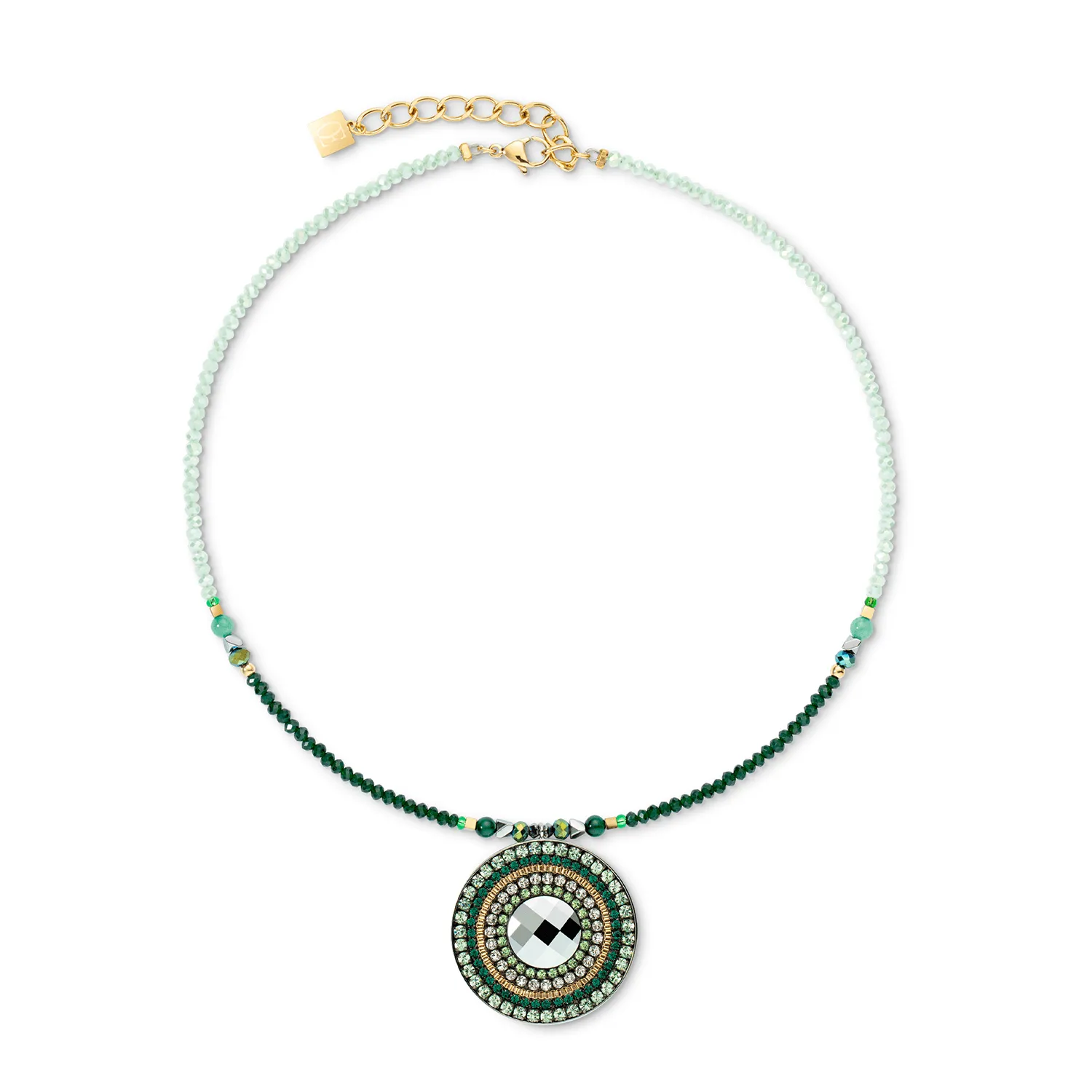 Coeur De Lion Amulet Gold and Green Necklace