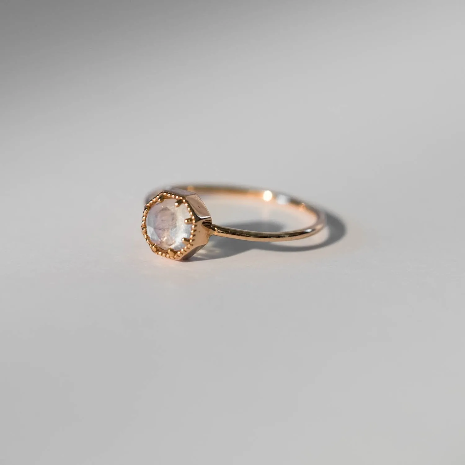 Crown Bezel Moonstone Ring