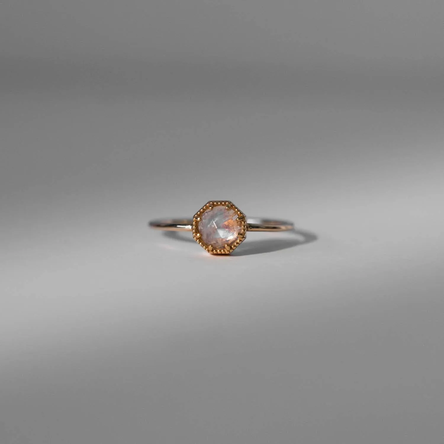 Crown Bezel Moonstone Ring