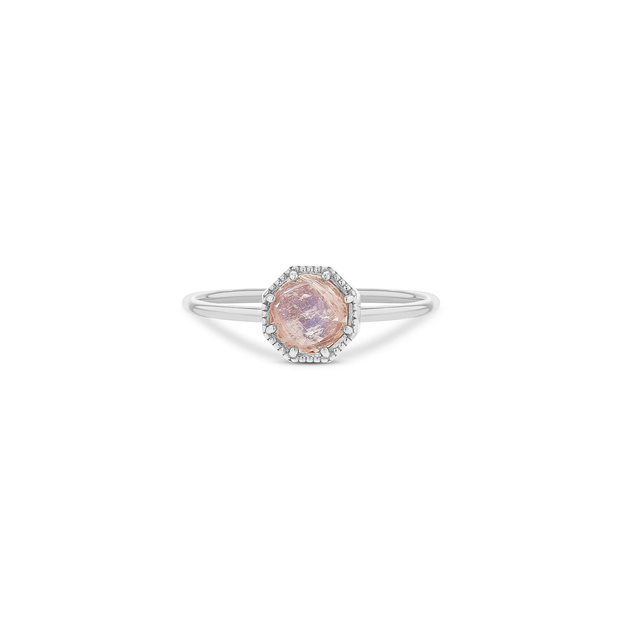 Crown Bezel Moonstone Ring