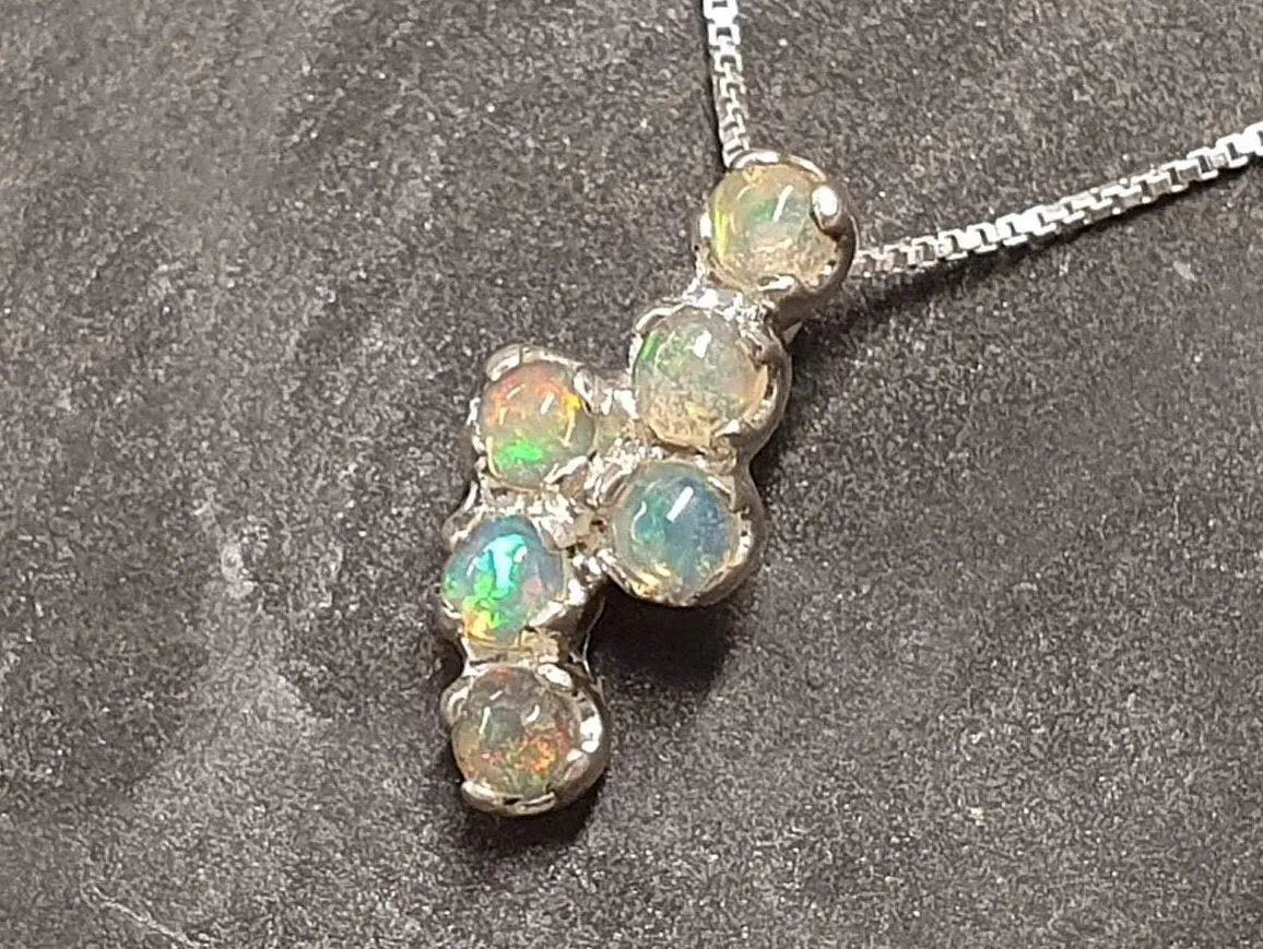 Dainty Opal Pendant - Natural Opal Necklace - October Birthstone Necklace