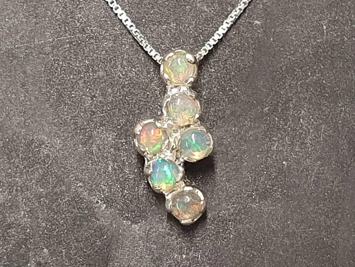 Dainty Opal Pendant - Natural Opal Necklace - October Birthstone Necklace