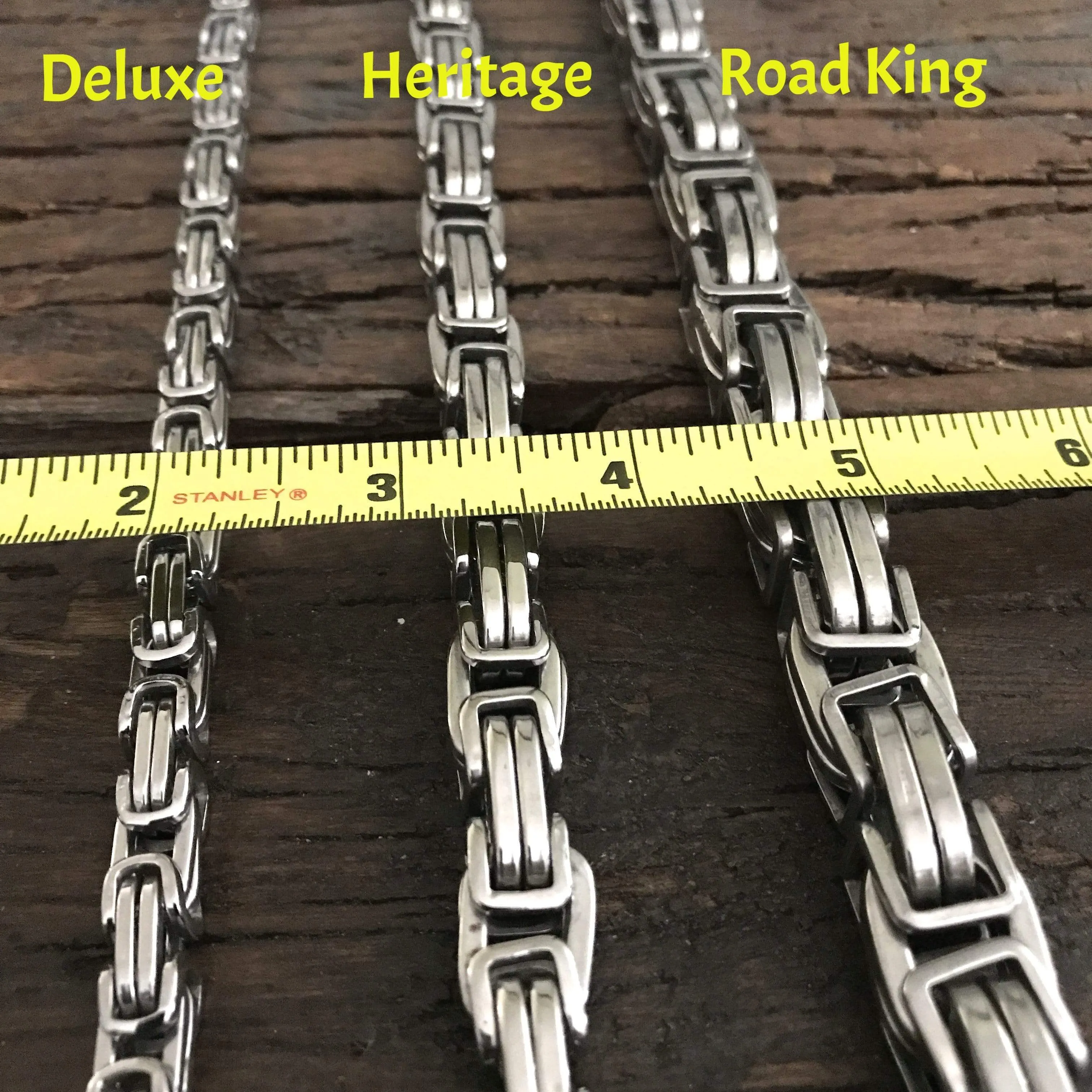Daytona Necklace - Silver & Black - Road King - 3/4 inch wide