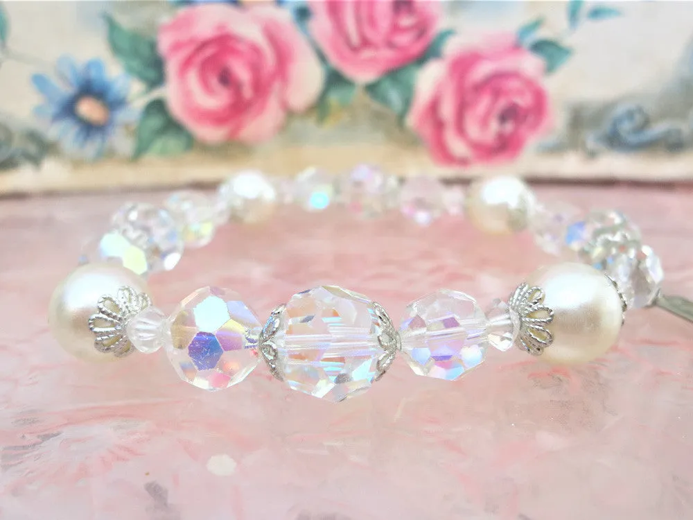 Delightful Pearl and Swarovski Crystal Bracelet