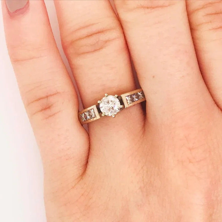 Diamond Six Prong Engagement Ring